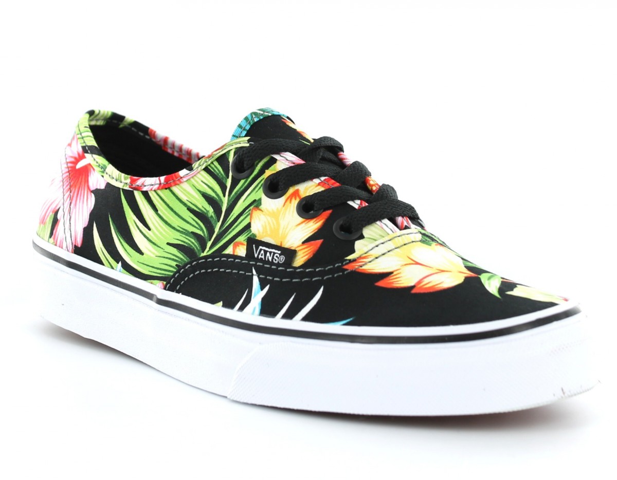 vans authentic hawaiian floral black shoes