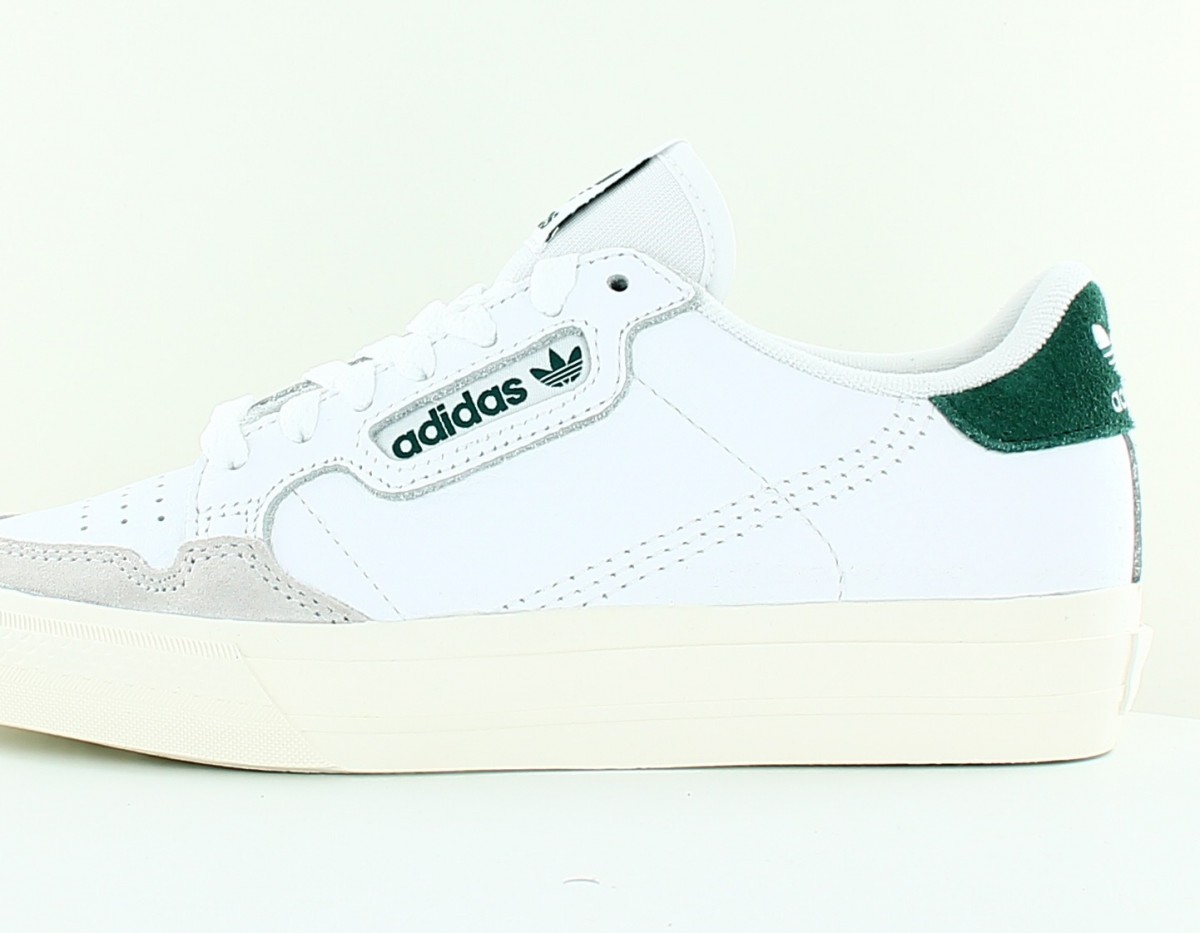 Adidas Continental vulc cuir blanc vert