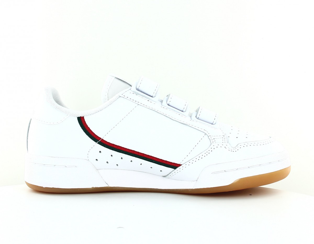 Adidas Continental 80 strap blanc rouge vert gomme