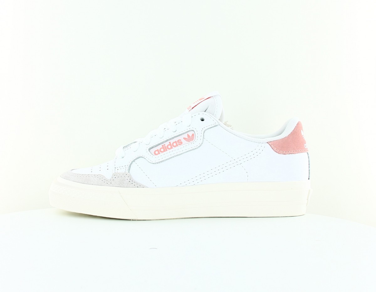 Adidas Continental vulc cuir blanc rose