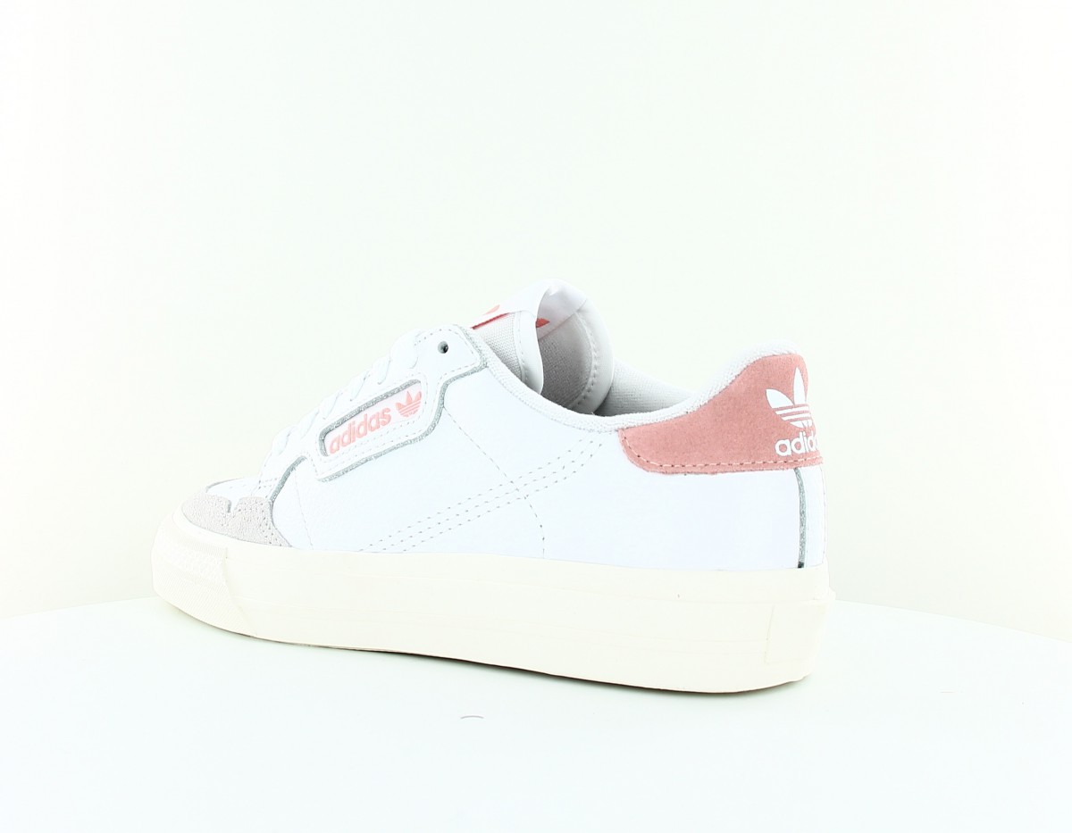 Adidas Continental vulc cuir blanc rose