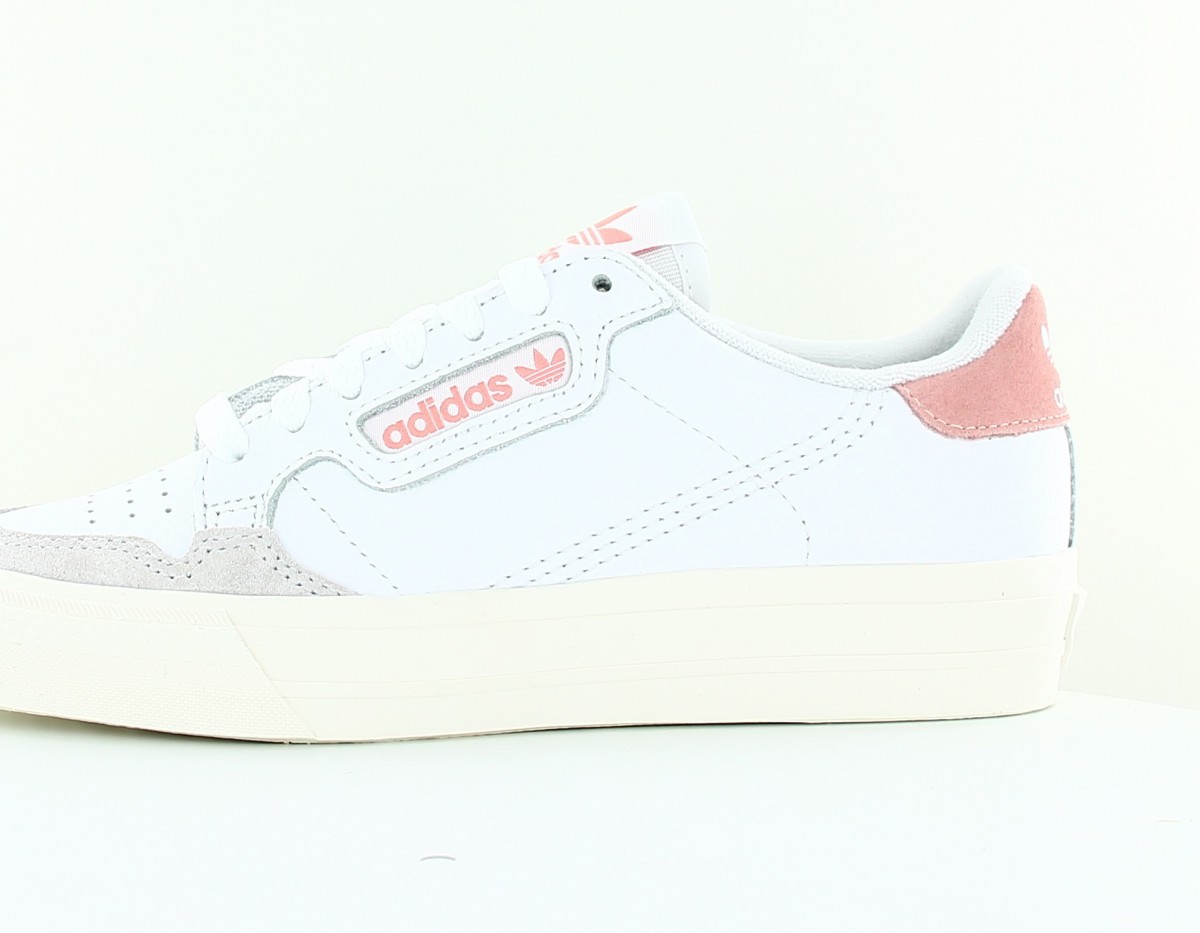 Adidas Continental vulc cuir blanc rose