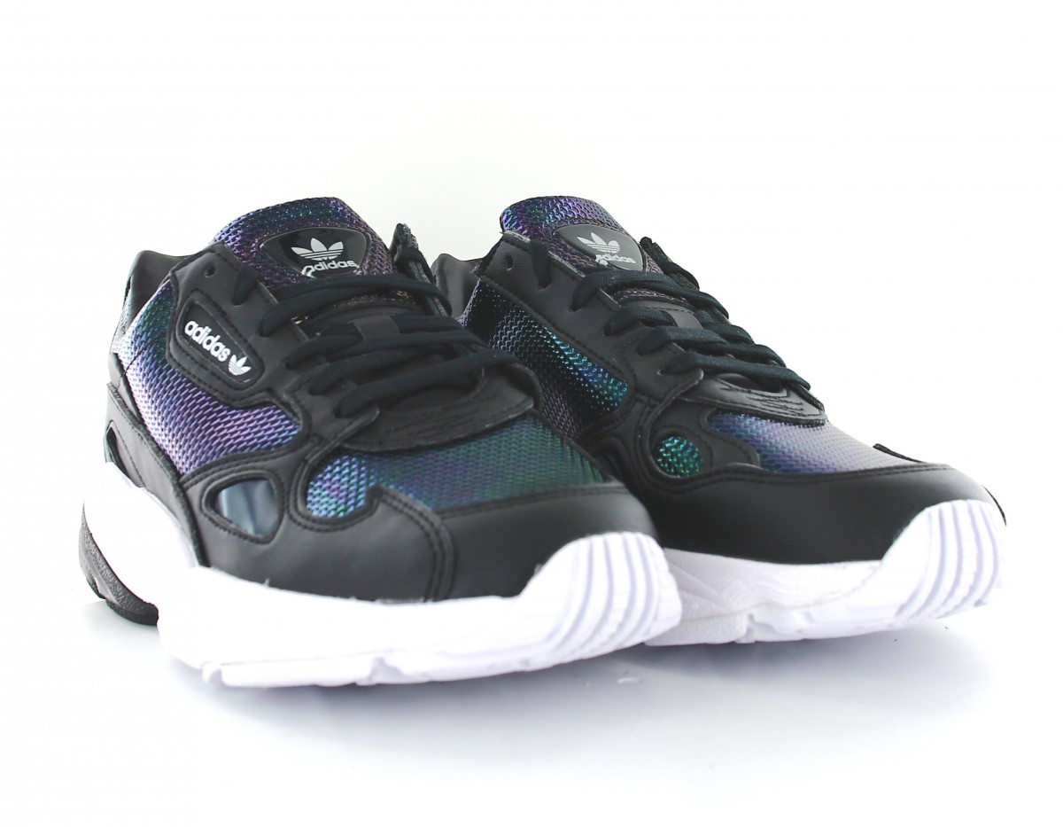 Adidas Falcon noir blanc iridescent python