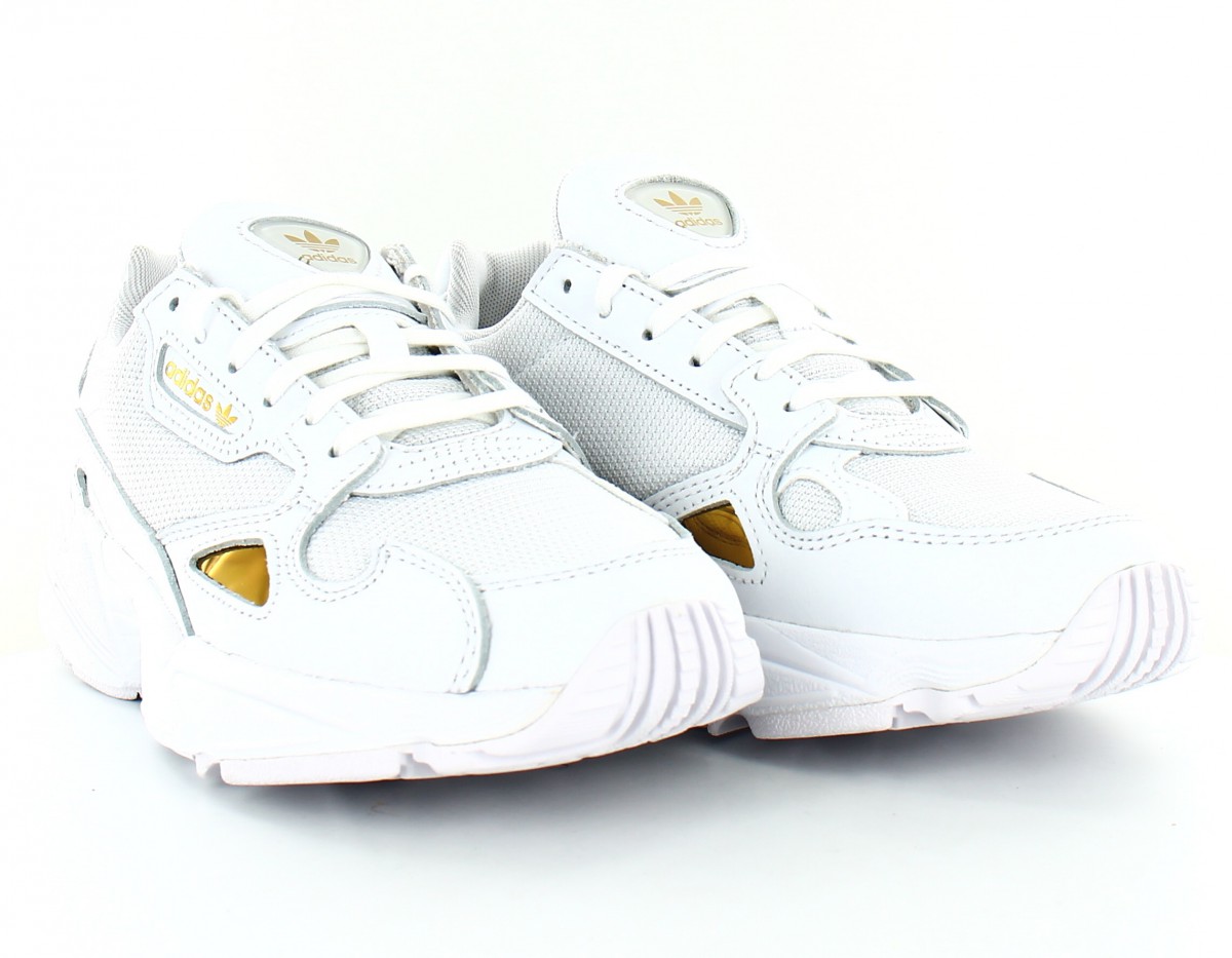 Adidas Falcon blanc or