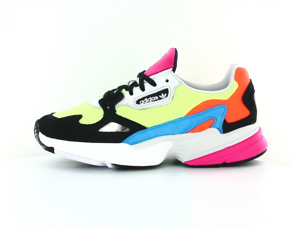 Adidas Falcon jaune noir orange multicolor