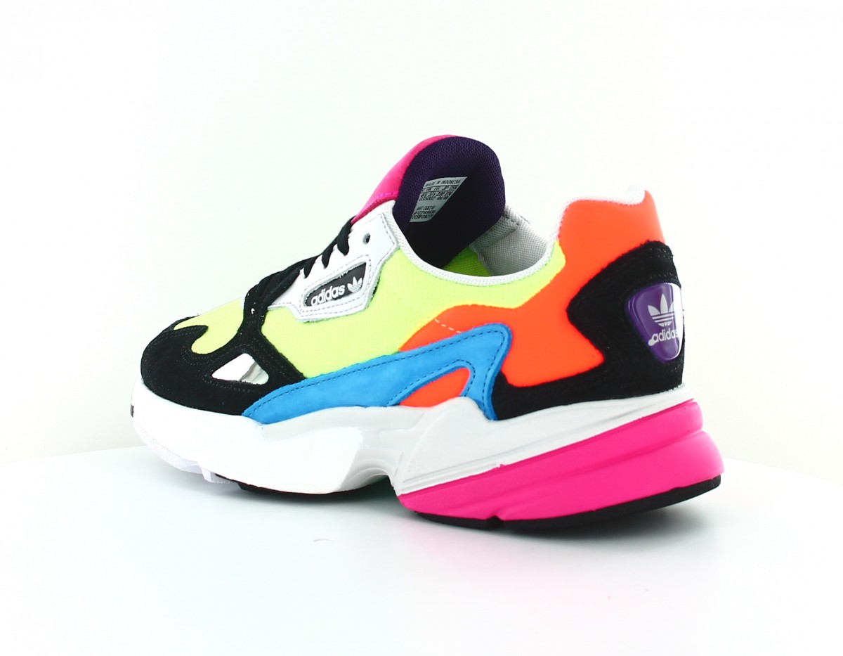 Adidas Falcon jaune noir orange multicolor