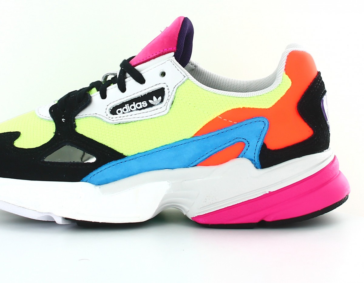 Adidas Falcon jaune noir orange multicolor