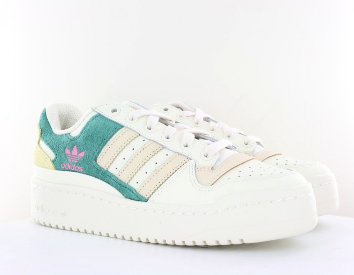 Adidas Forum bold stripes blanc beige turquoise jaune