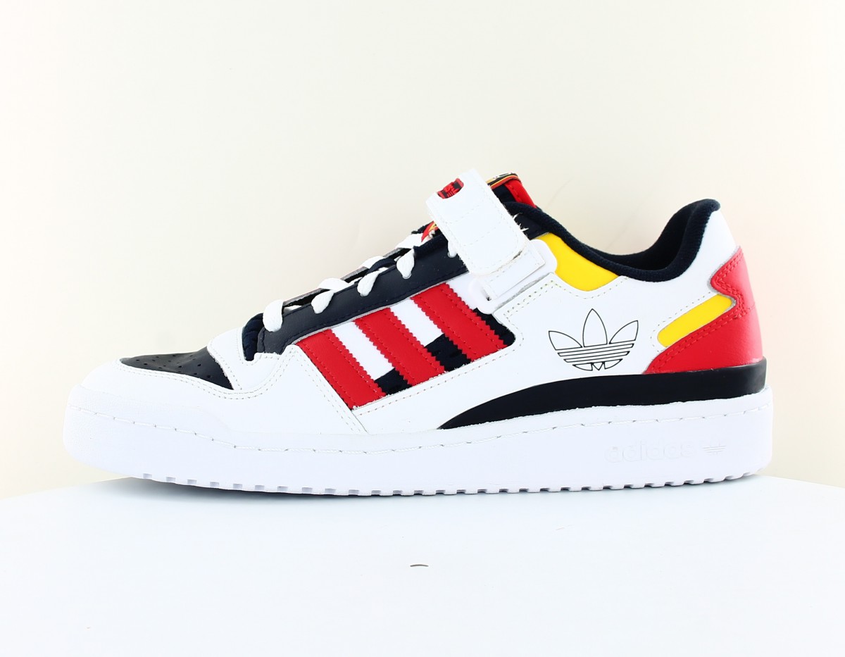 Adidas Forum low blanc rouge noir jaune