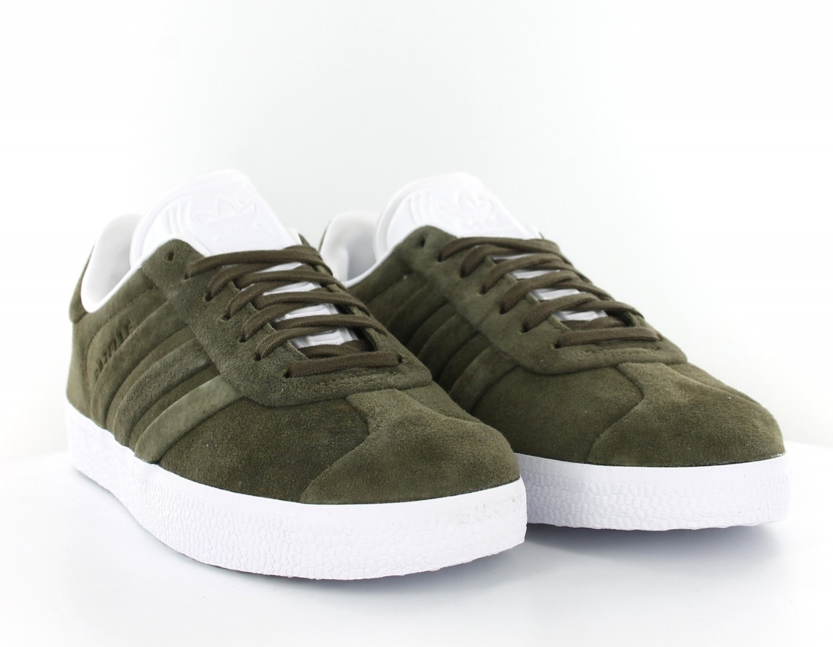 Adidas Gazelle stitch and turn kaki kaki blanc