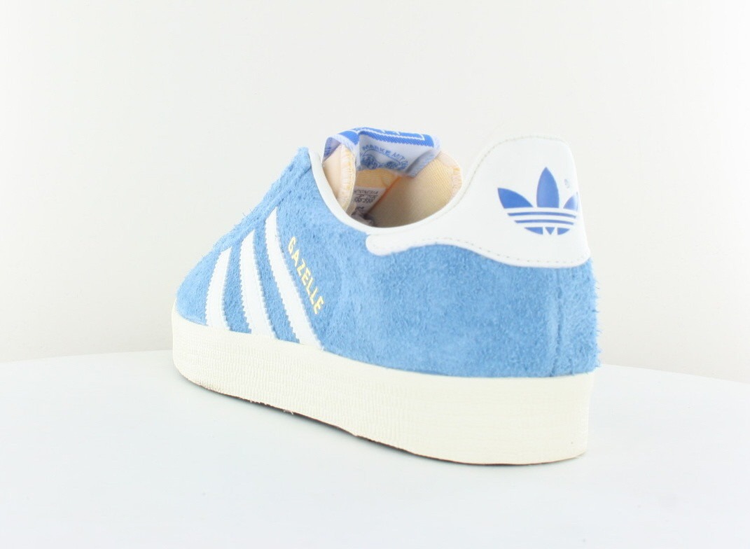 Adidas Gazelle bleu ciel beige or
