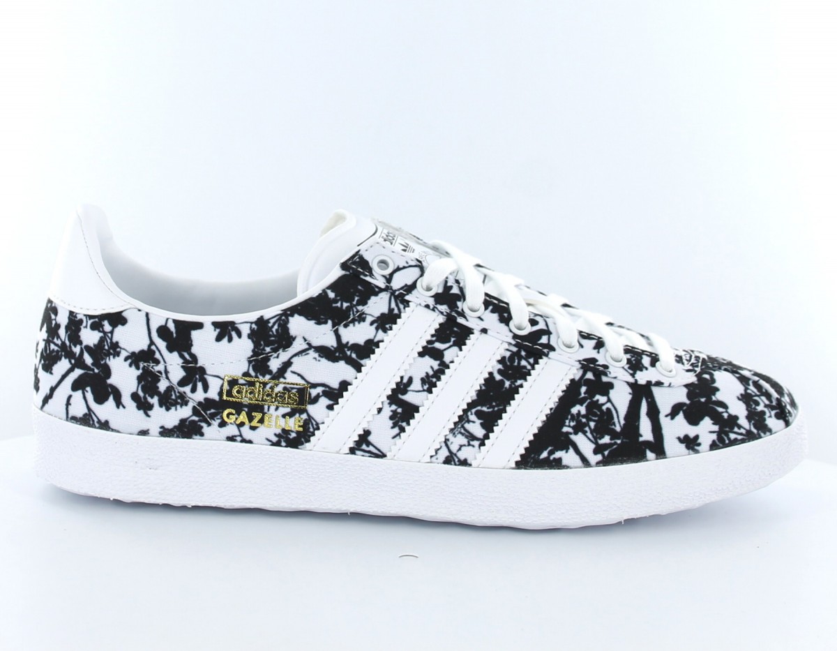 Adidas Gazelle print femme blanc-noir