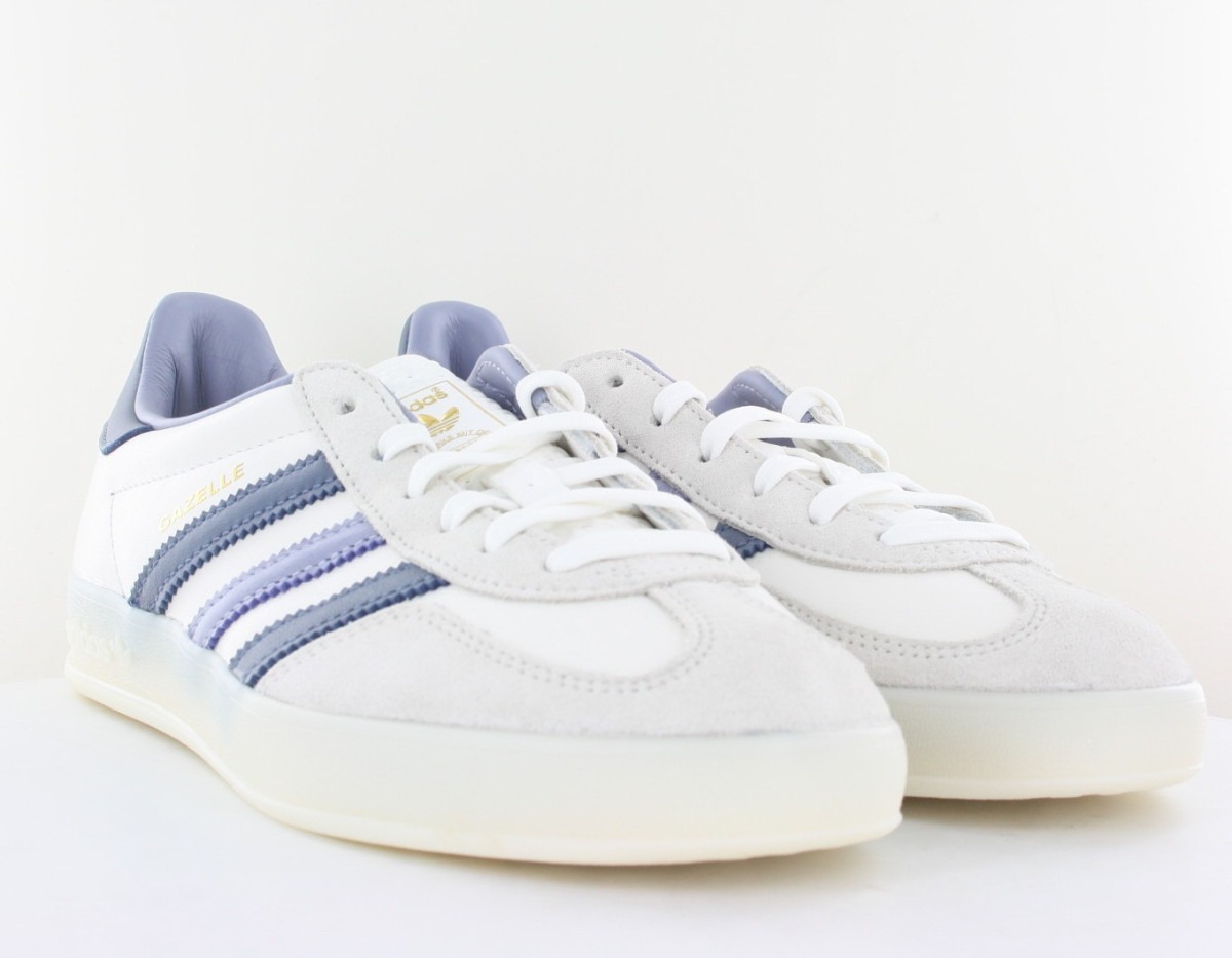 Adidas Gazelle indoor cuir beige bleu violet