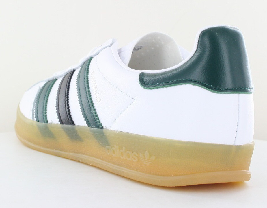 Adidas Gazelle indoor cuir blanc noir vert gomme