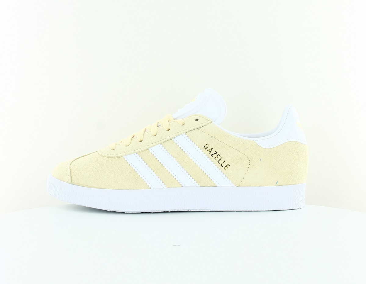 Adidas Gazelle jaune pastel blanc