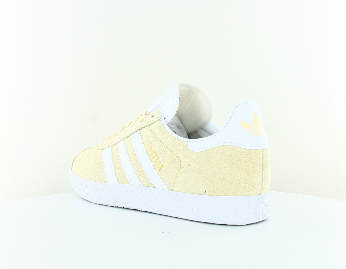 Adidas Gazelle jaune pastel blanc