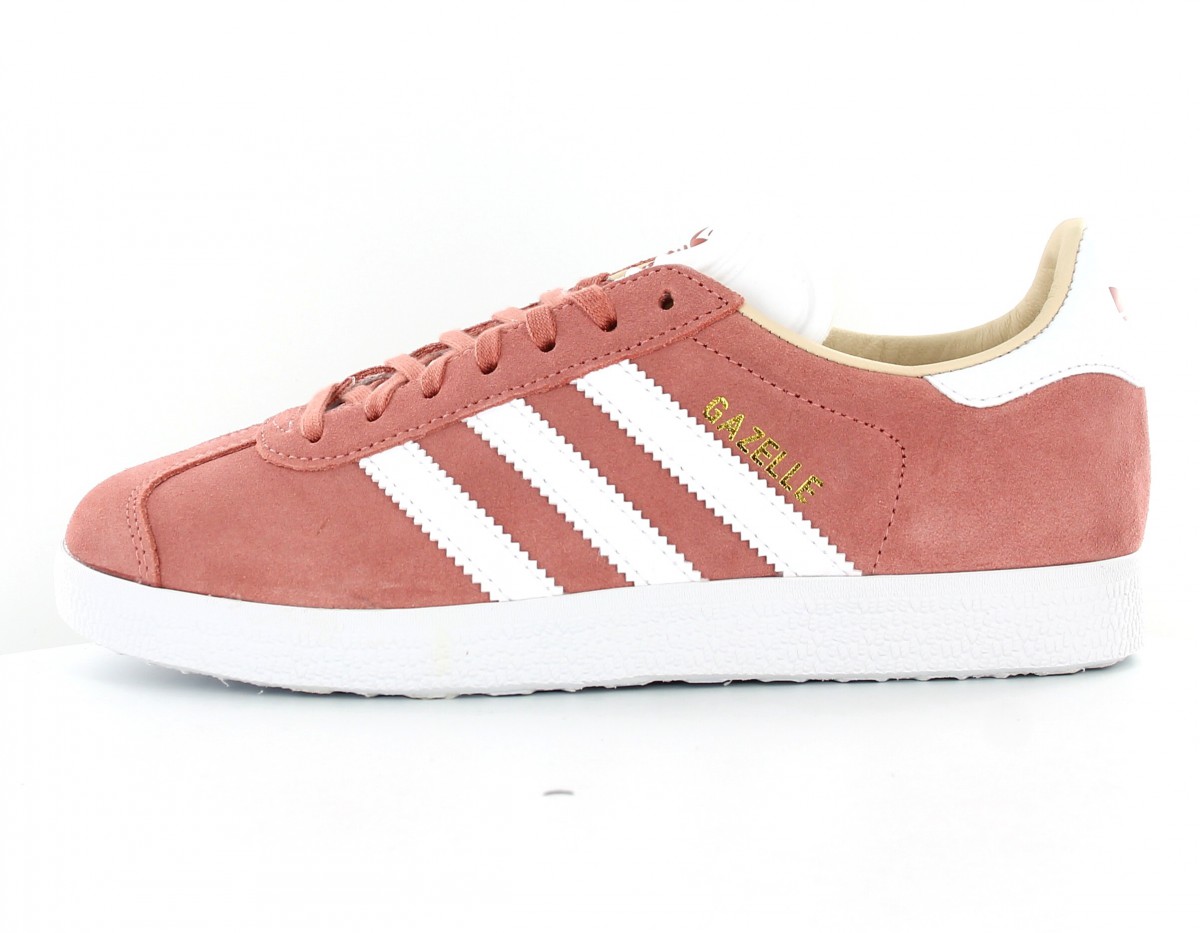 Adidas gazelle rose blanc or