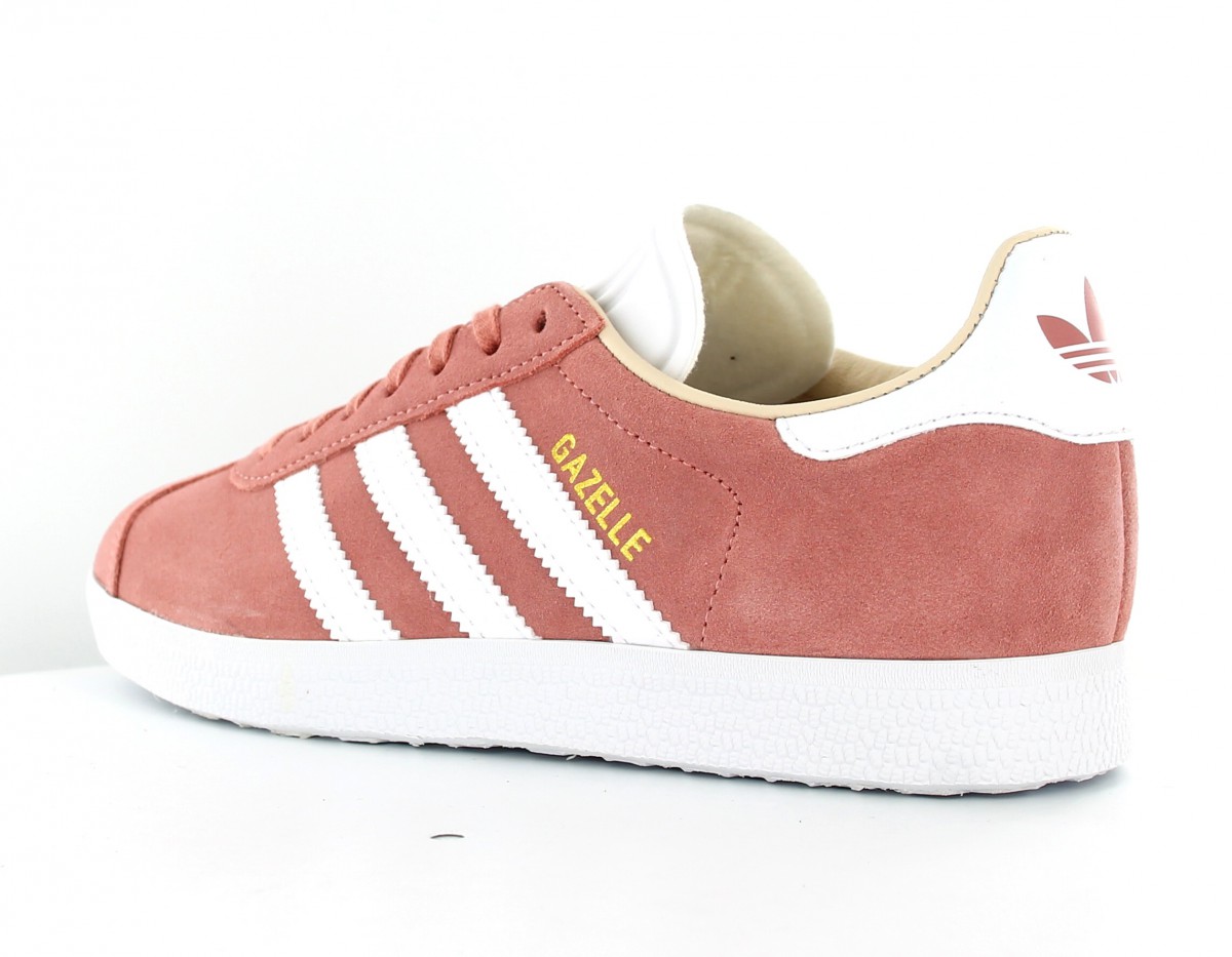 Adidas gazelle rose blanc or