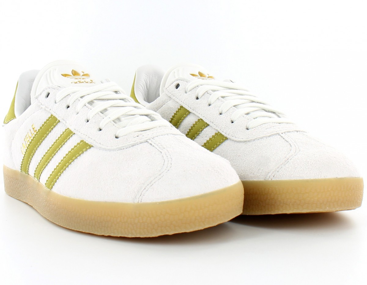 Adidas gazelle vintage white-metalic gold-gum