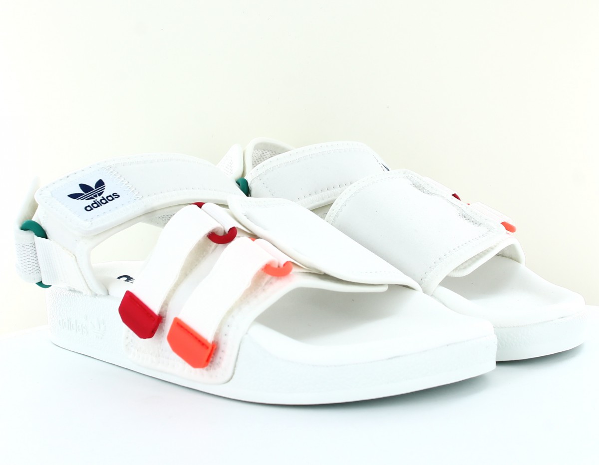 Adidas New adilette sandal 4.0 blanc orange rouge vert