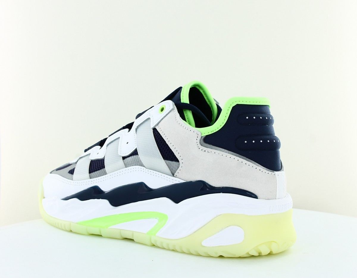 Adidas Niteball blanc bleu marine vert fluo