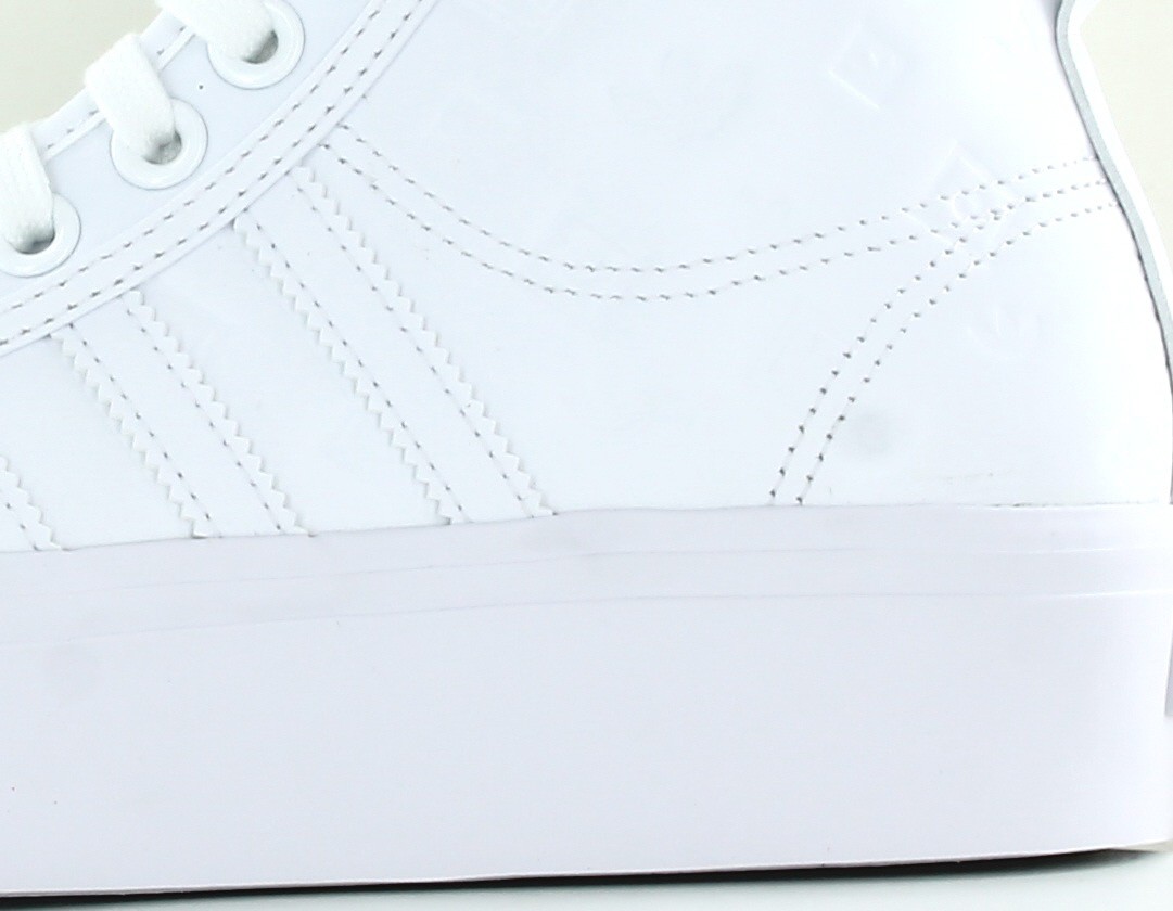 Adidas Nizza plateform mid cuir blanc hologram