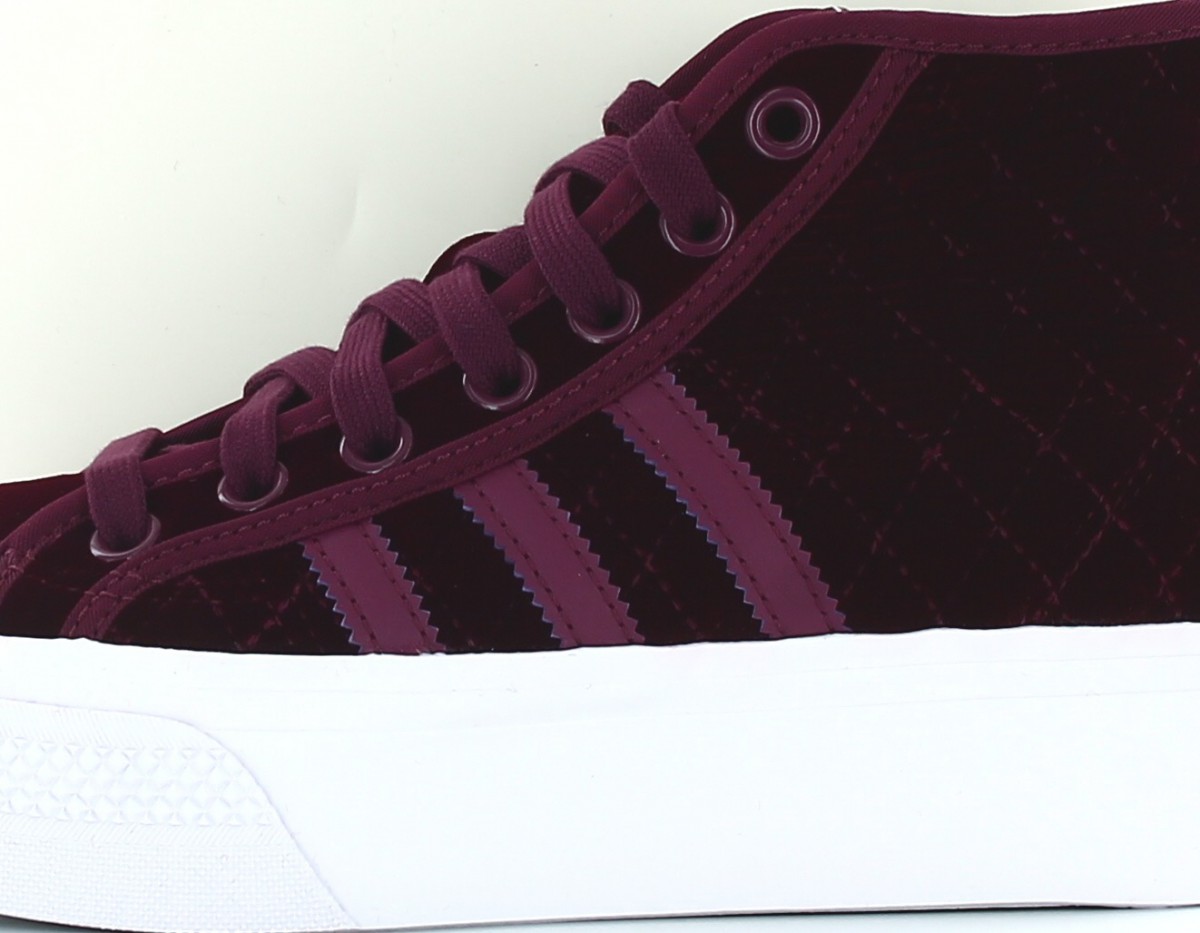 Adidas Nizza plateform mid velvet violet crimson blanc