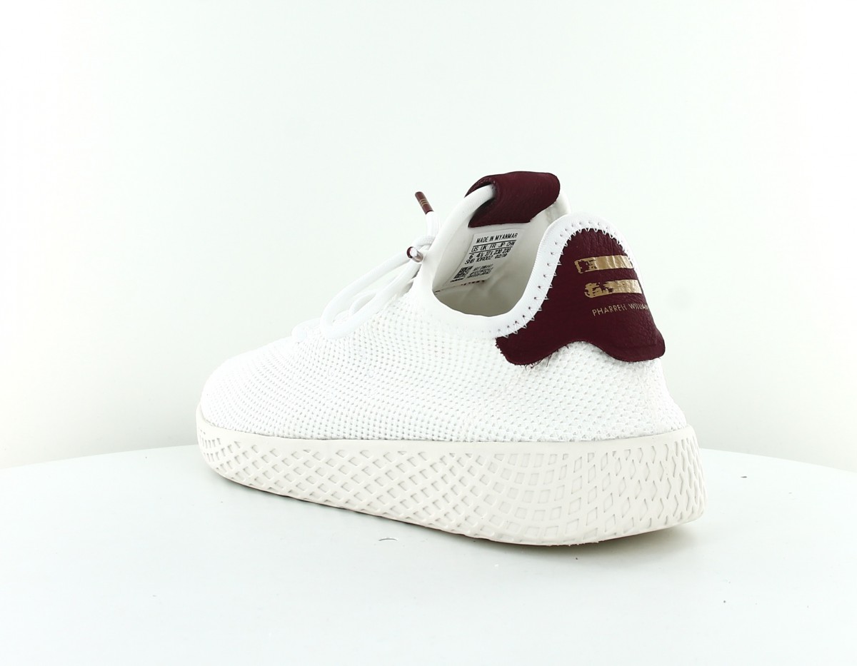 Adidas Pharell william tennis hu femme blanc bordeaux