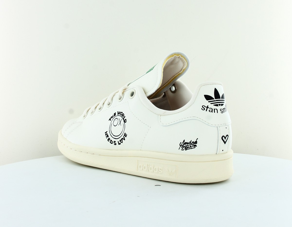 Adidas Stan smith x andre saraiva beige noir vert