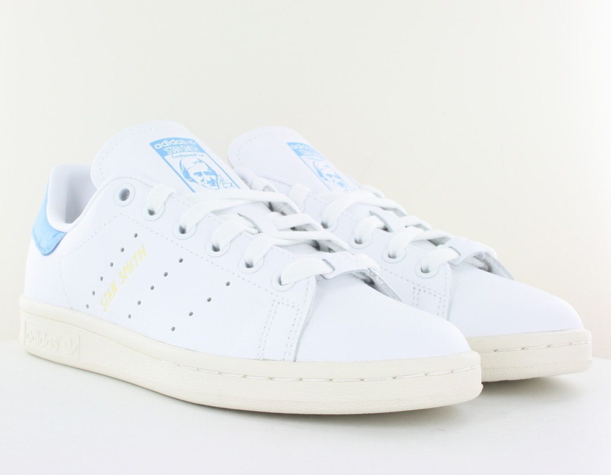 Adidas Stan smith blanc bleu ciel or