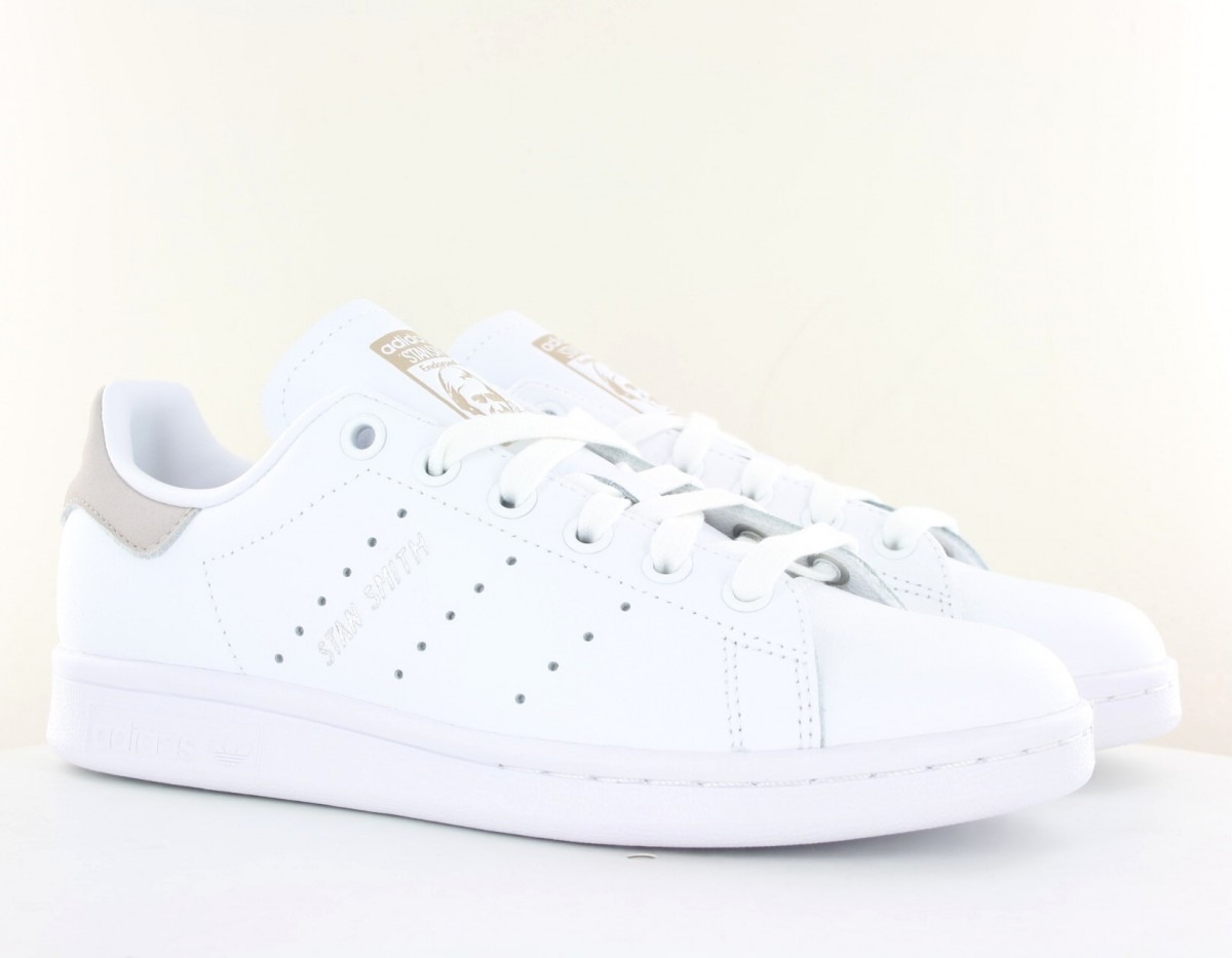 Adidas Stan smith blanc beige argent
