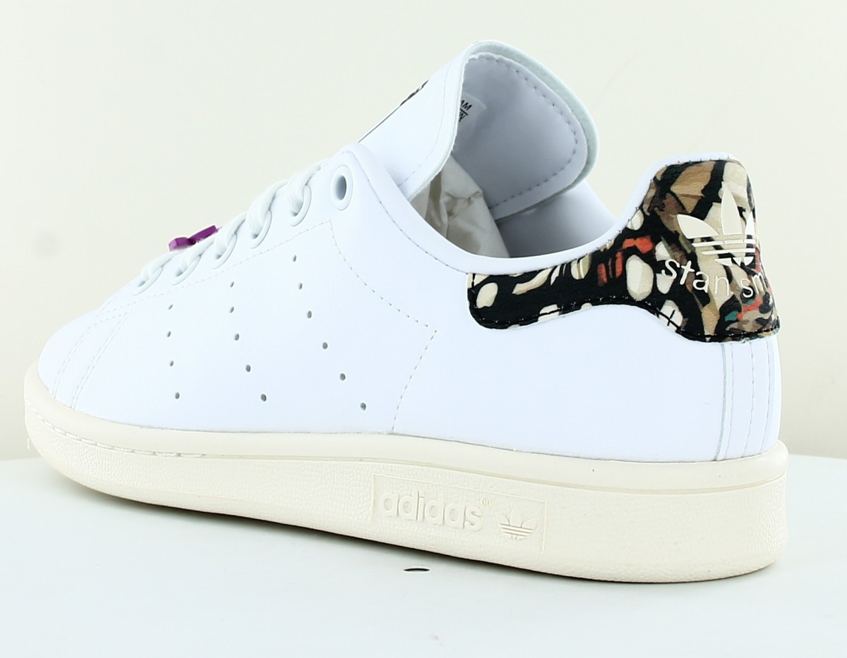 Adidas Stan smith femme blanc beige multicolor