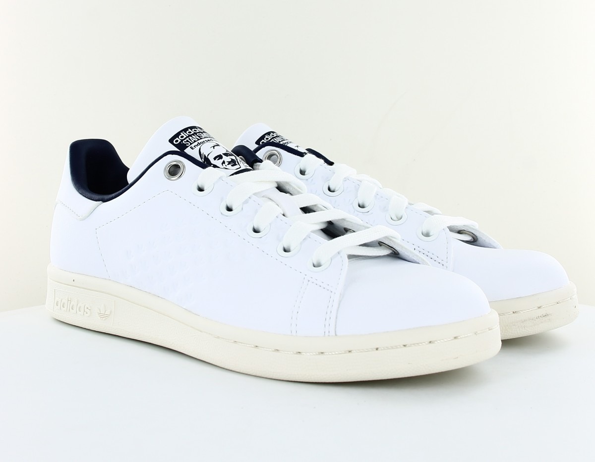 Adidas Stan smith blanc trèfle bleu marine beige