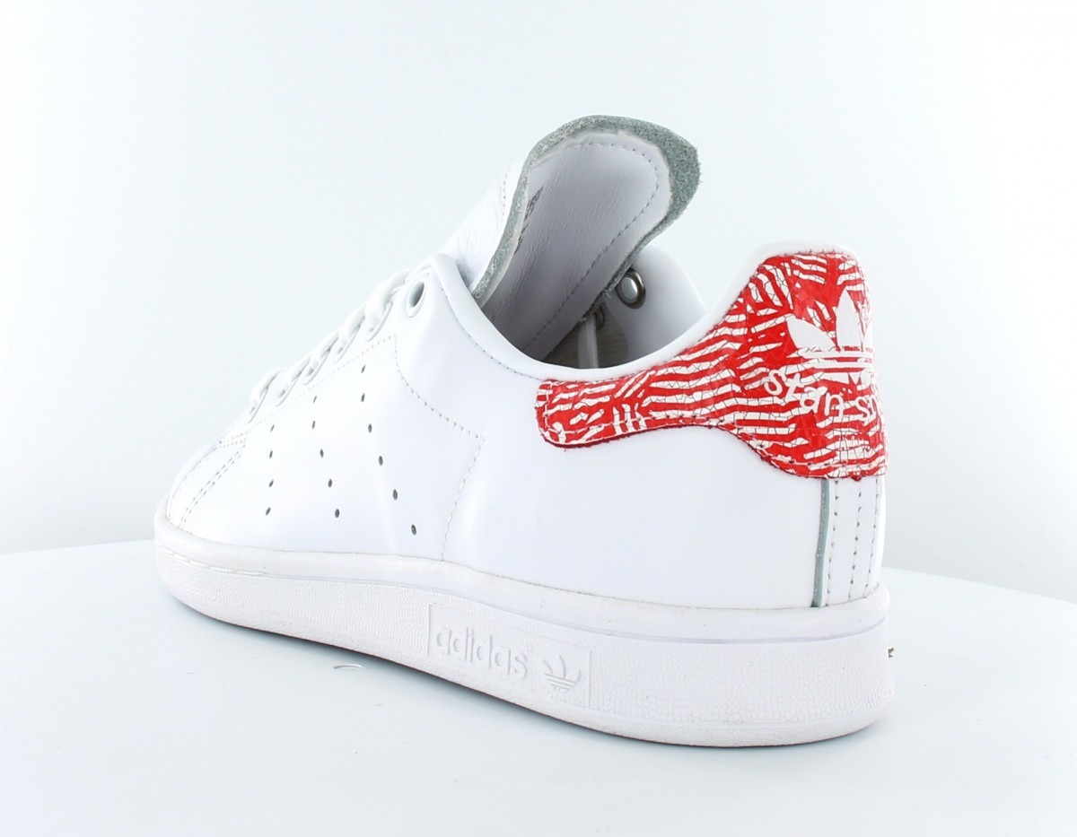 Adidas Stan Smith femme blanc-rouge-craquelé