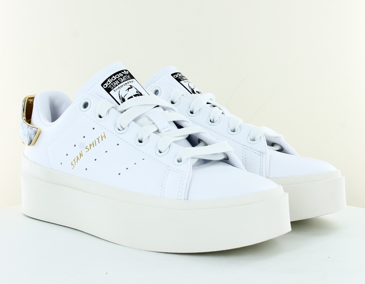 Adidas Stan smith bonega blanc or marbre