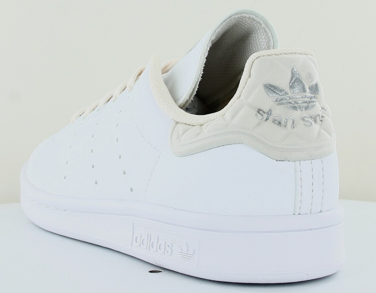 Adidas Stan smith femme blanc beige argent