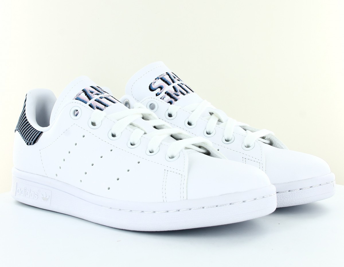 Adidas Stan smith femme blanc bleu rose