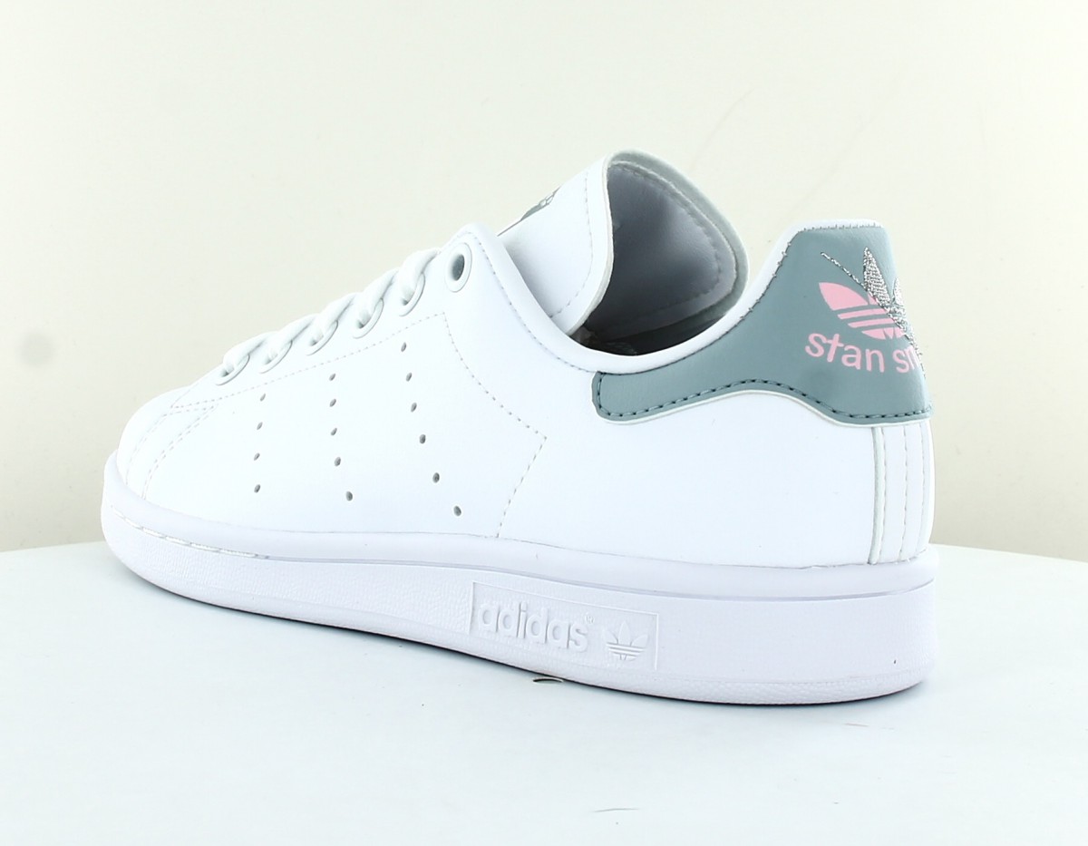 Adidas Stan smith femme blanc gris clair rose argent