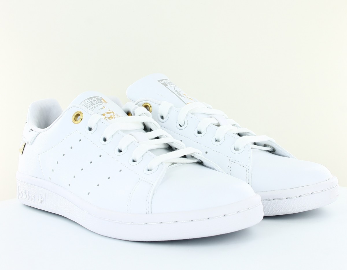 Adidas Stan smith femme blanc or argent