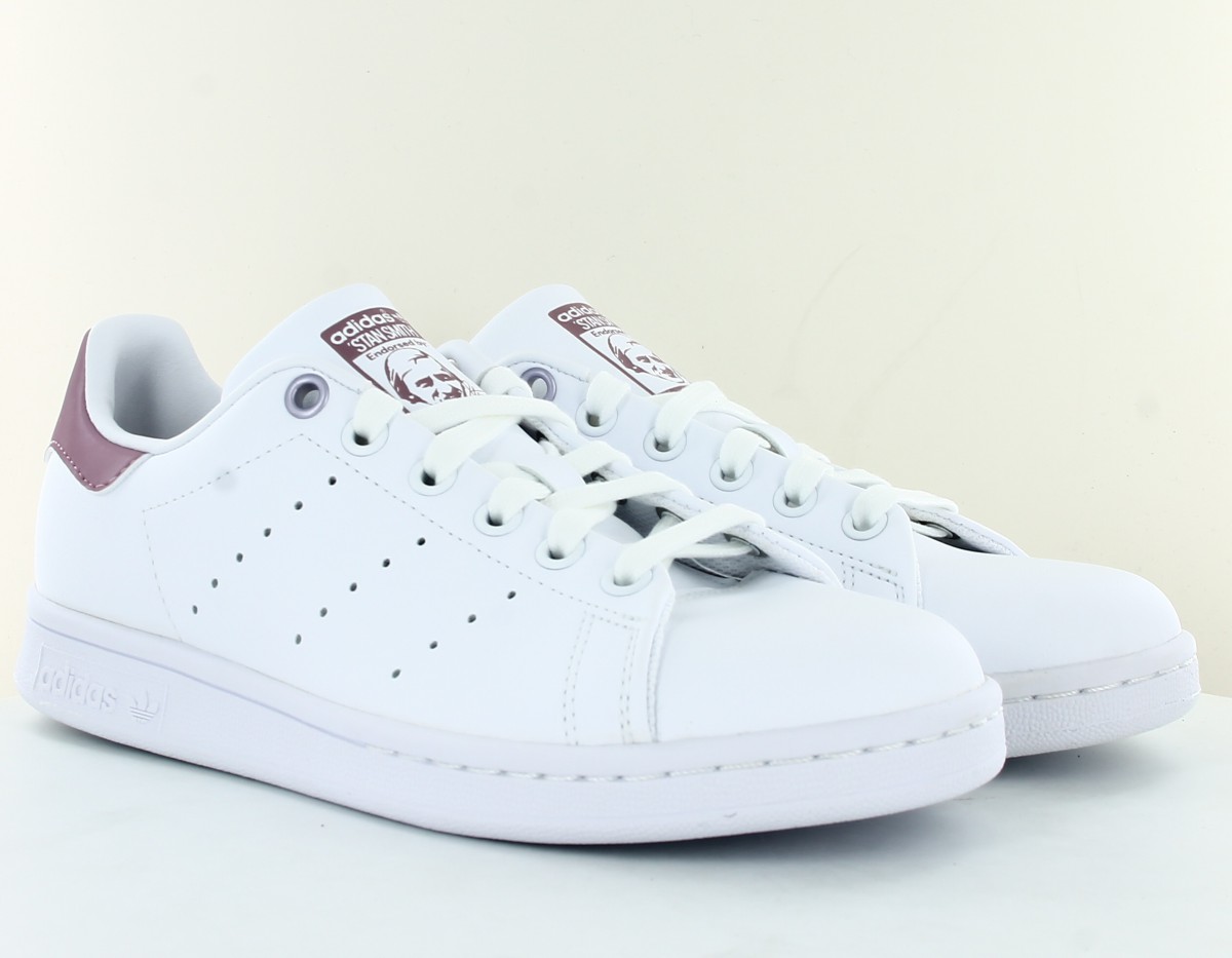 Adidas Stan smith femme blanc rose vernis