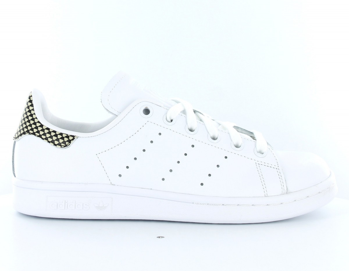 Adidas Stan smith femme triangle blanc-jaune-noir