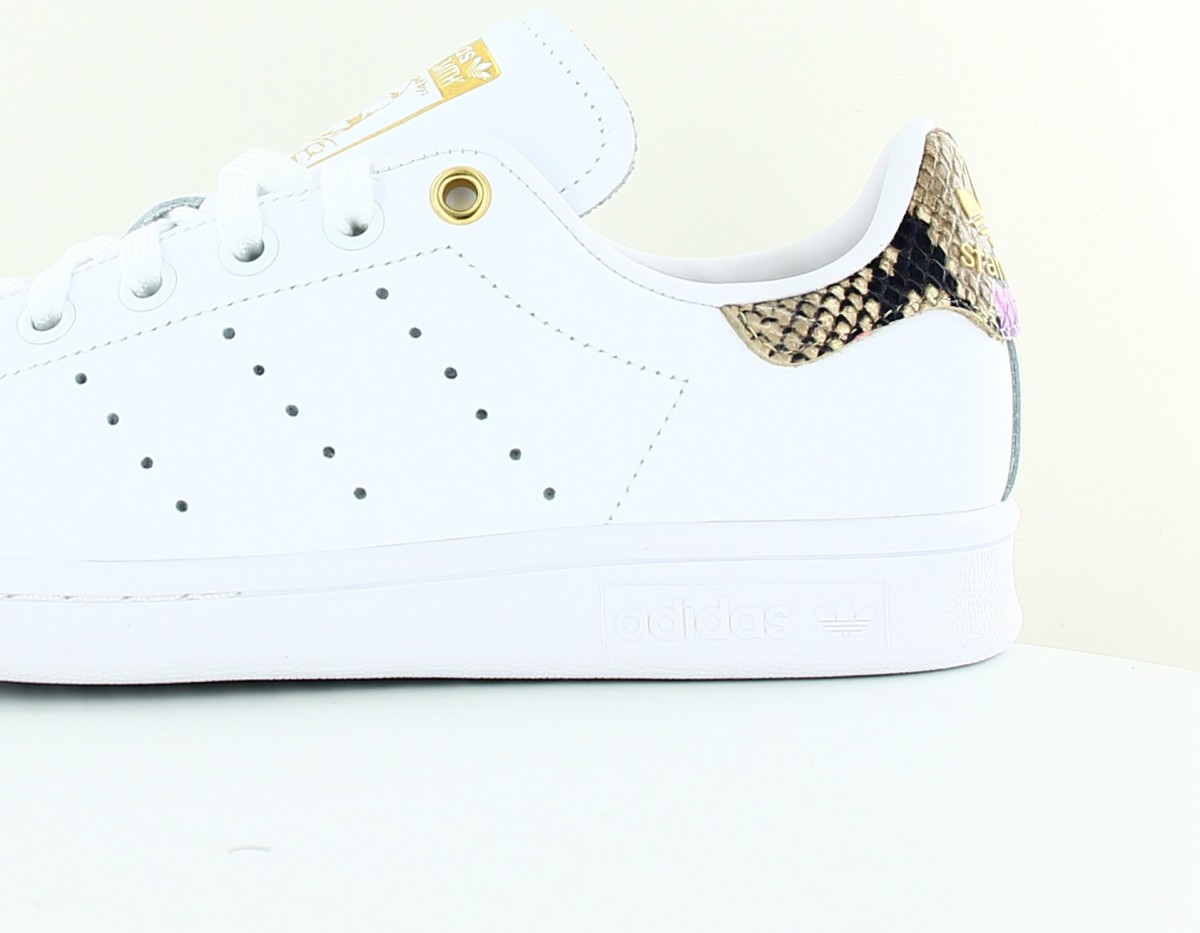 Adidas stan smith femme serpent blanc or beige vert