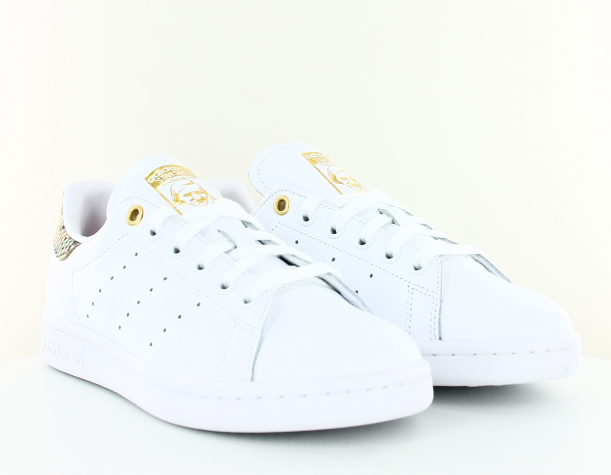 Adidas stan smith femme serpent blanc or beige vert