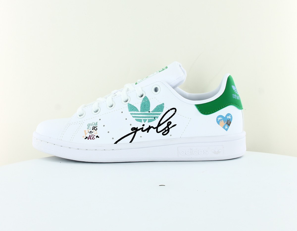 Adidas Stan smith j girl power blanc vert multicolor