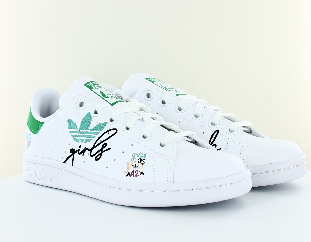 Adidas Stan smith j girl power blanc vert multicolor