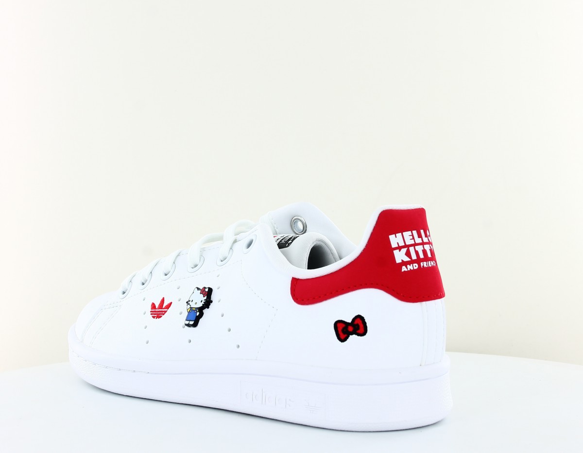 Adidas Stan smith j hello kitty blanc rouge