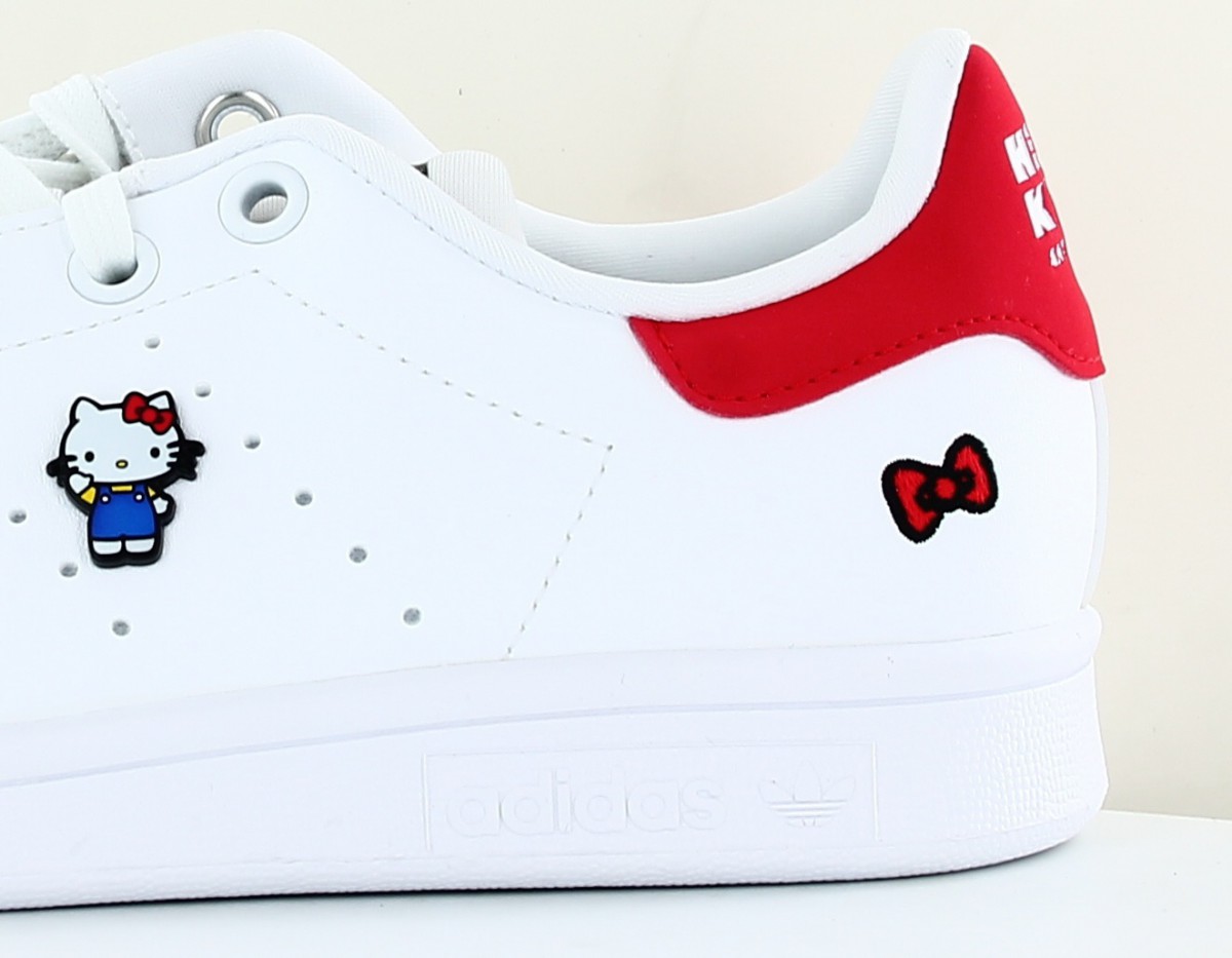 Adidas Stan smith j hello kitty blanc rouge