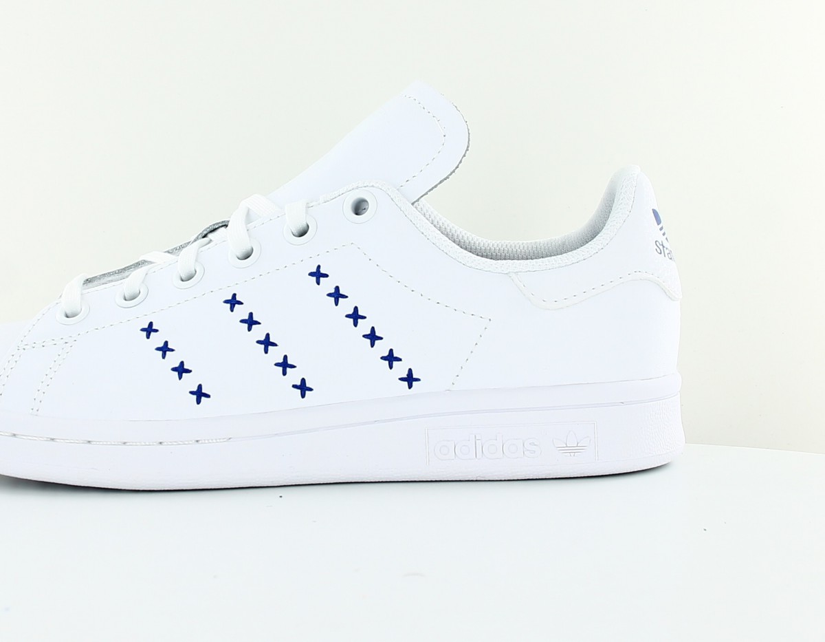 Adidas Stan Smith J valentines day blanc bleu