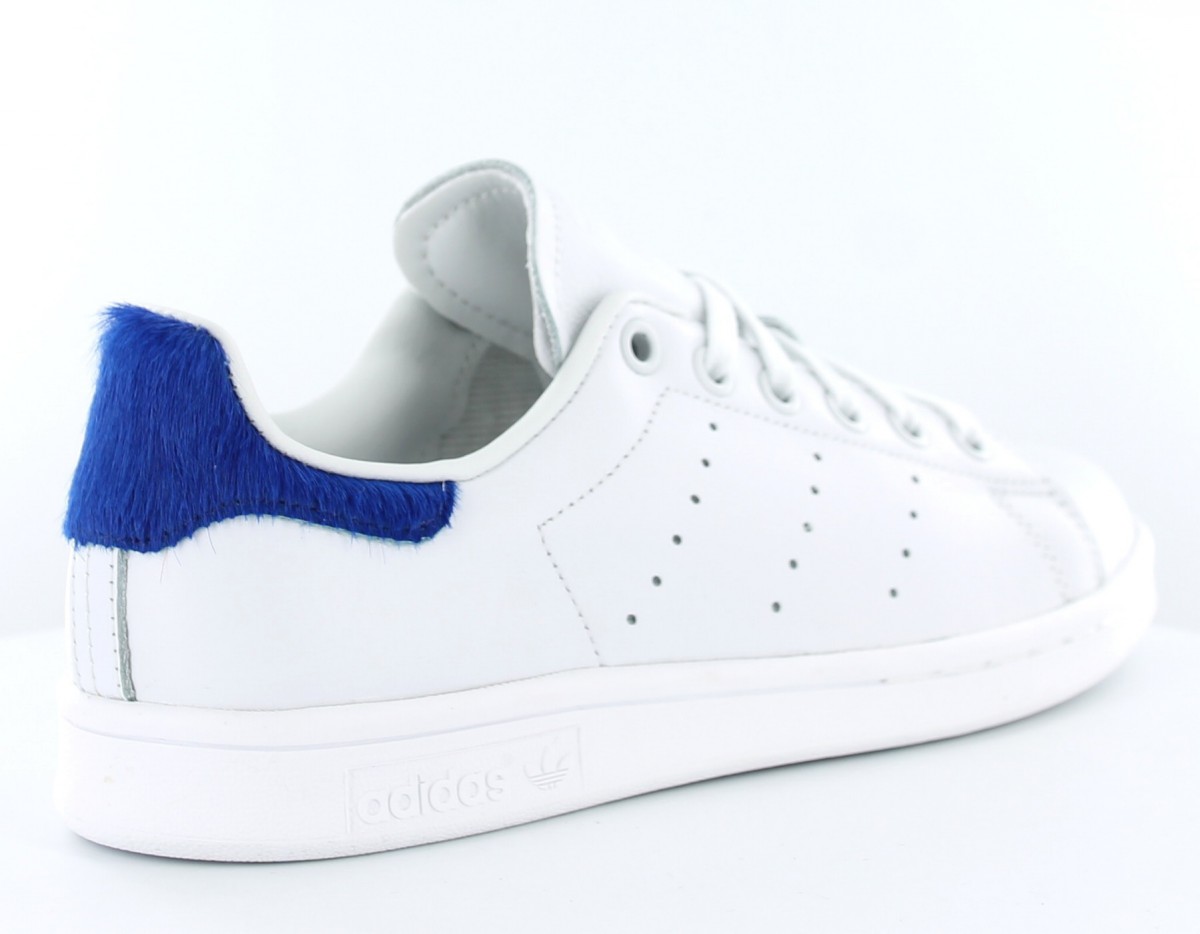 Adidas stan smith poils pony hair BLANC/BLEU