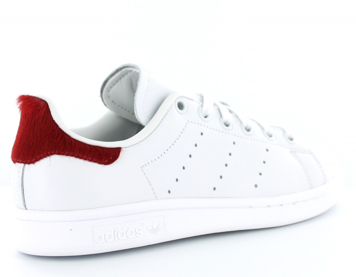 Adidas stan smith poils pony hair BLANC/ROUGE